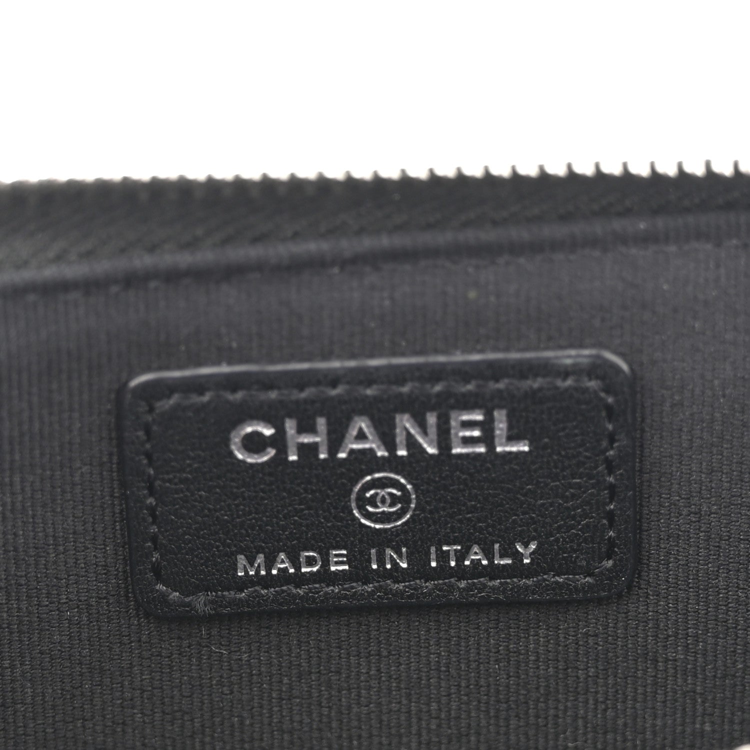 Chanel Lambskin Quilted Studded CC Zip Card Holder Black 6 of 8