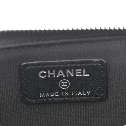 Chanel Lambskin Quilted Studded CC Zip Card Holder Black 6 of 8