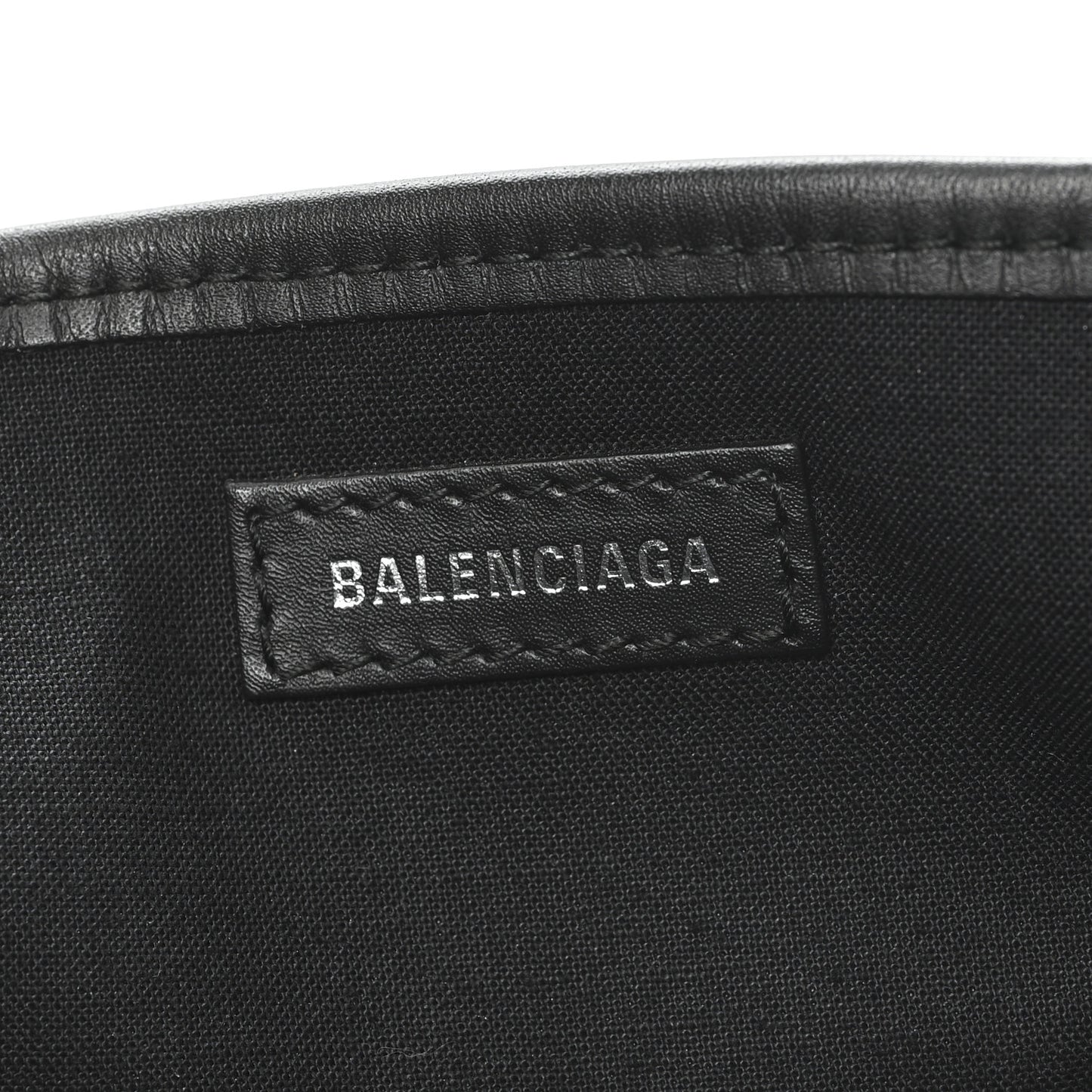 Cotton Canvas Calfskin S Navy Cabas Black