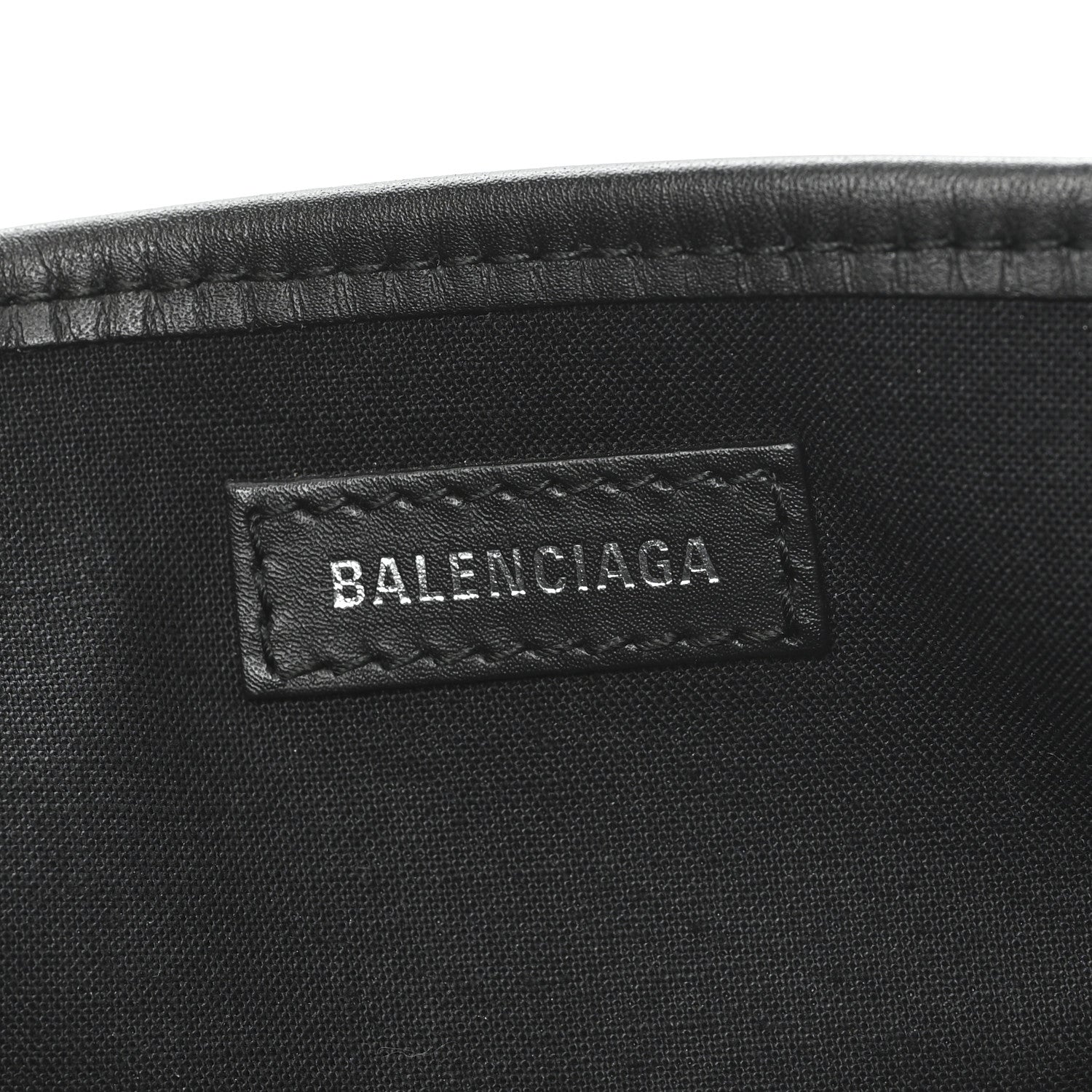 Balenciaga Cotton Canvas Calfskin S Navy Cabas Black 7 of 10