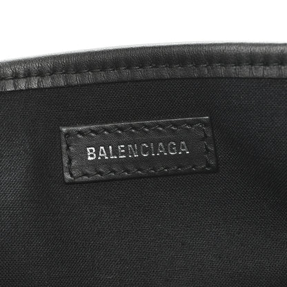 Balenciaga Cotton Canvas Calfskin S Navy Cabas Black 7 of 10