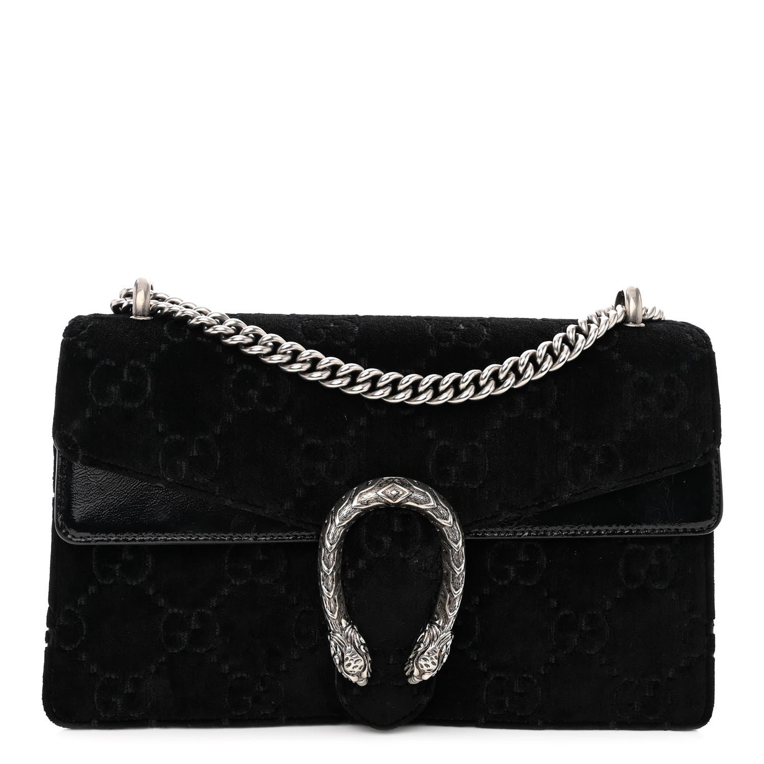 Gucci Velvet GG Monogram Small Dionysus Shoulder Bag Black 1 of 10