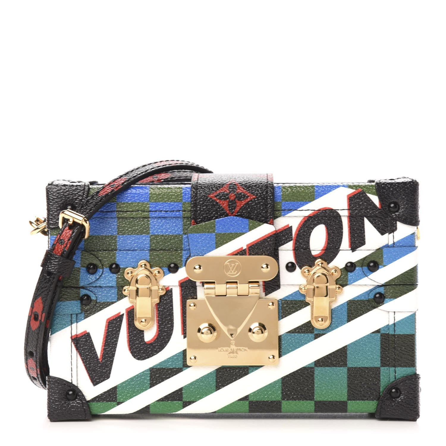 Louis Vuitton Damier Race Petite Malle Blue Vert 1 of 12