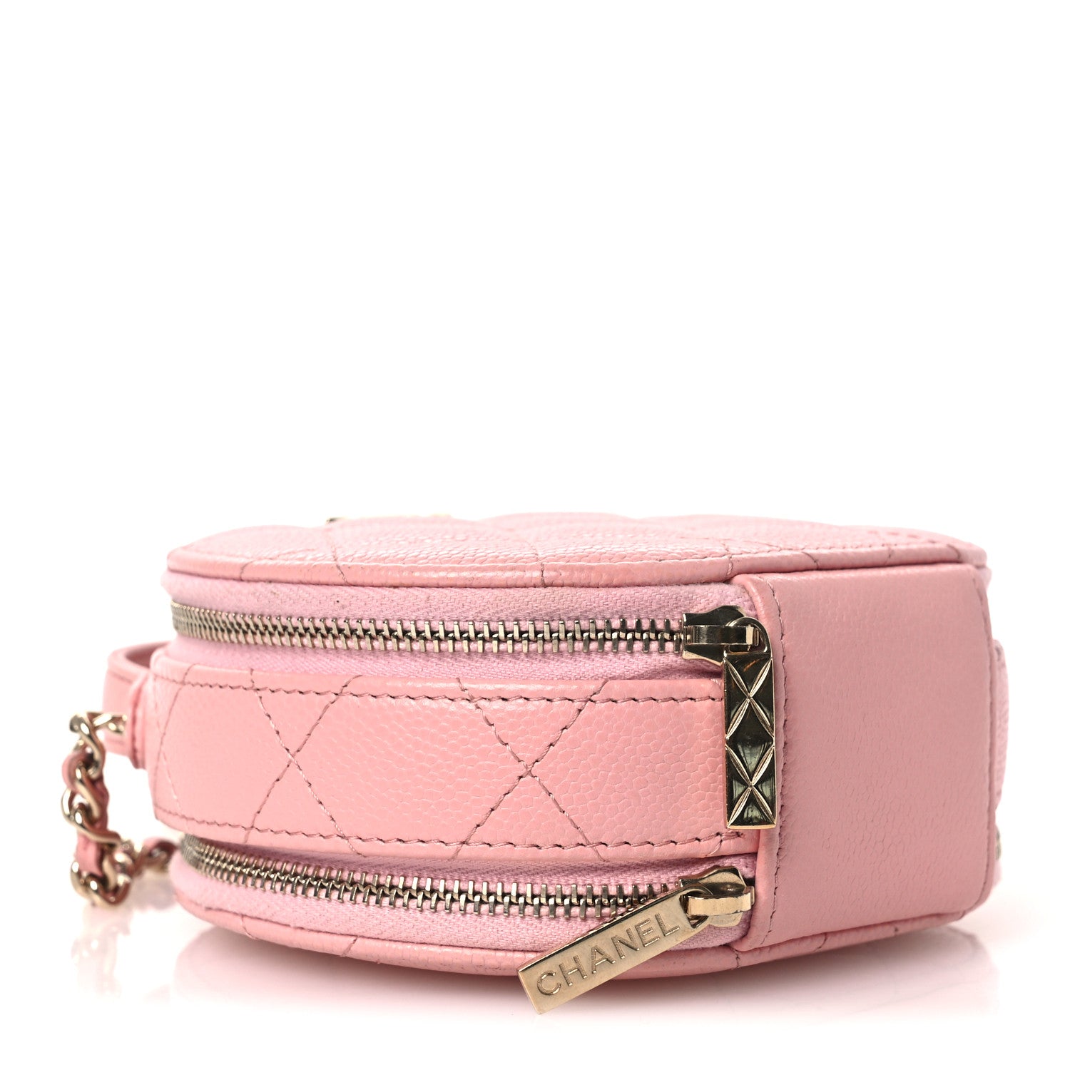 Chanel Caviar Quilted Round Handle With Care Vanity With Chain Pink 4 of 13