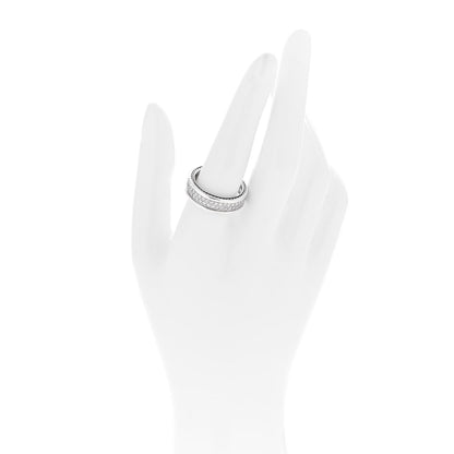 David Yurman Sterling Silver Diamond Streamline Two-Row Band Ring 57 8 2 of 5