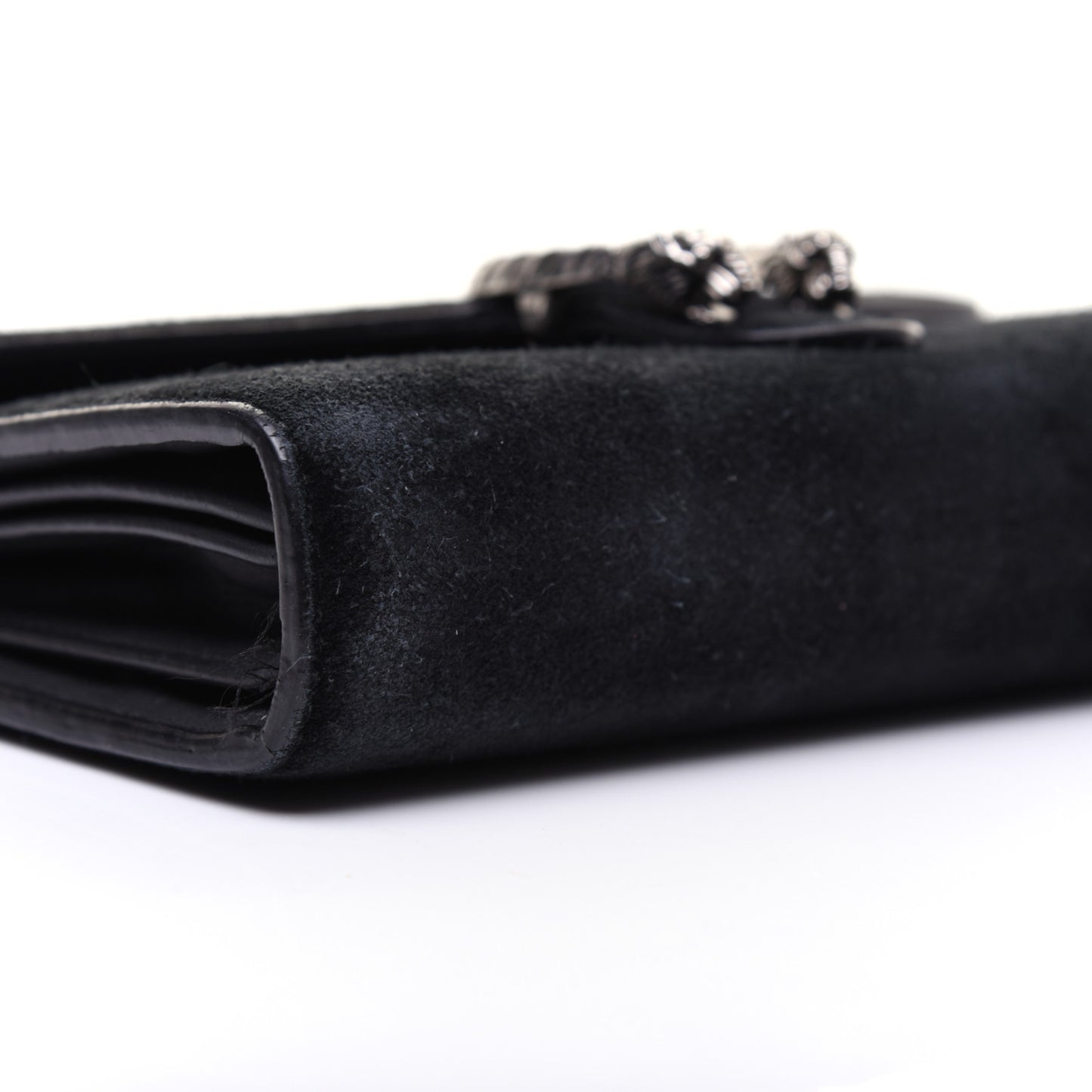 Suede Mini Dionysus Chain Wallet Black