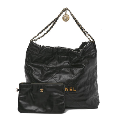 Chanel Shiny Calfskin Quilted Chanel 22 Black 2 of 11