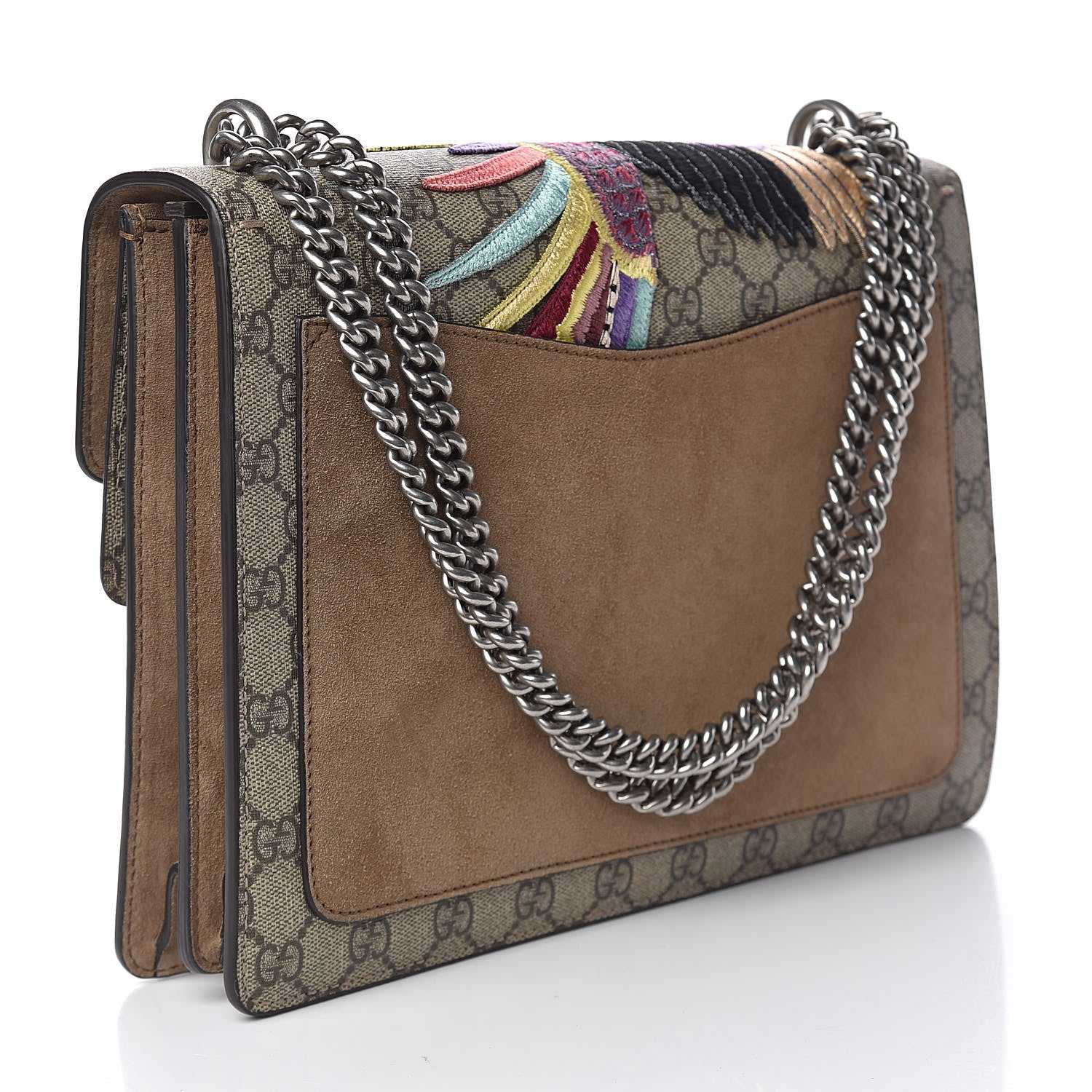 Gucci GG Supreme Monogram Embroidered Medium Dionysus Shoulder Bag Taupe 3 of 13