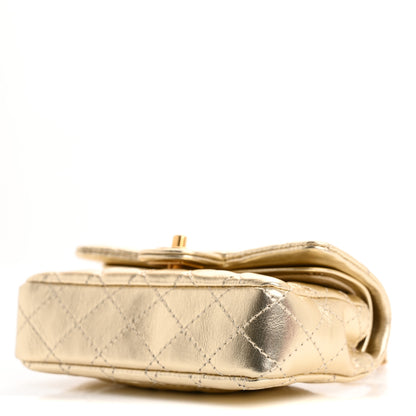 Chanel Metallic Calfskin Quilted Mini Flap Bag Charm With Hook Gold 10 of 11