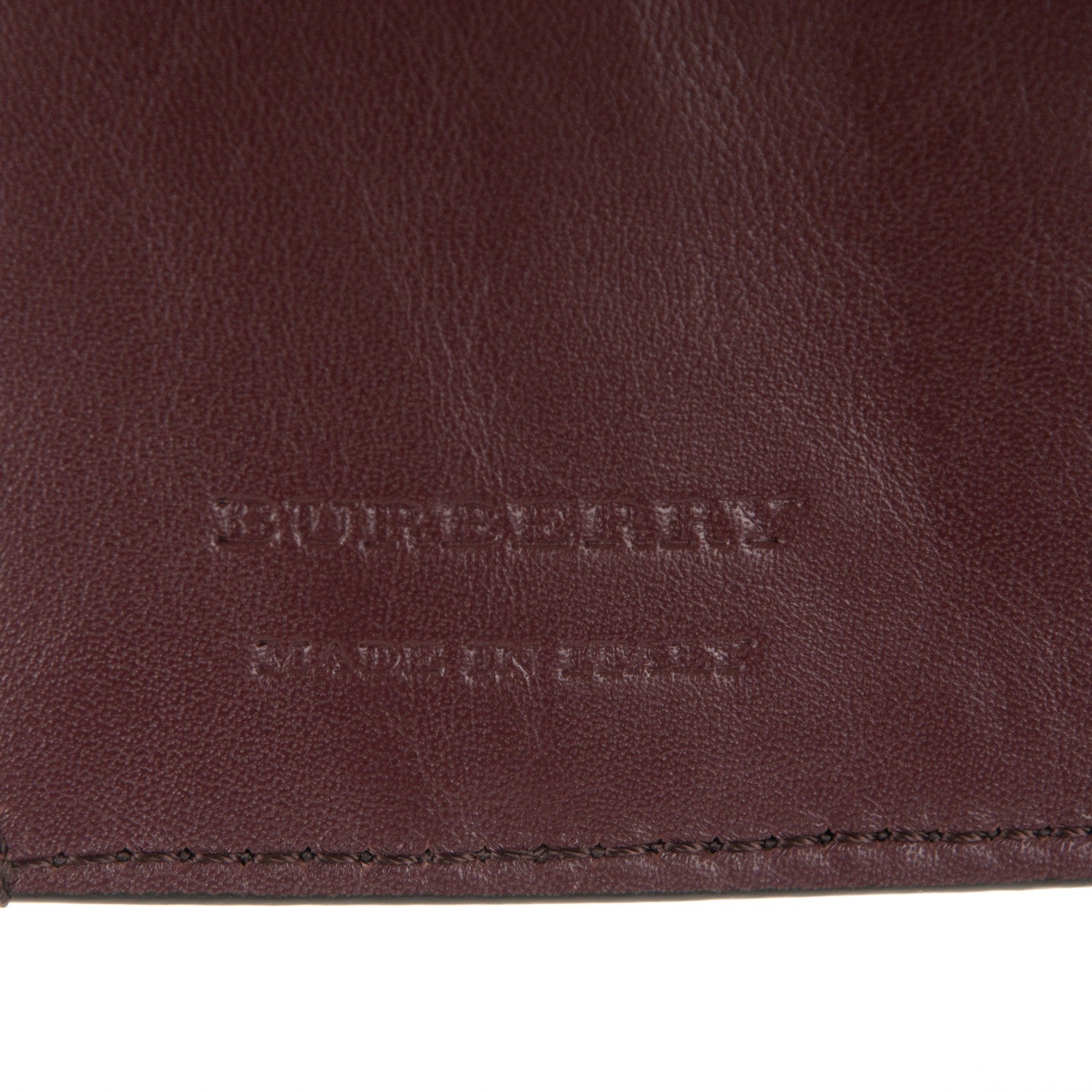 Burberry Grainy Calfskin House Check Wellington Wallet Mahogany Red 7 of 8