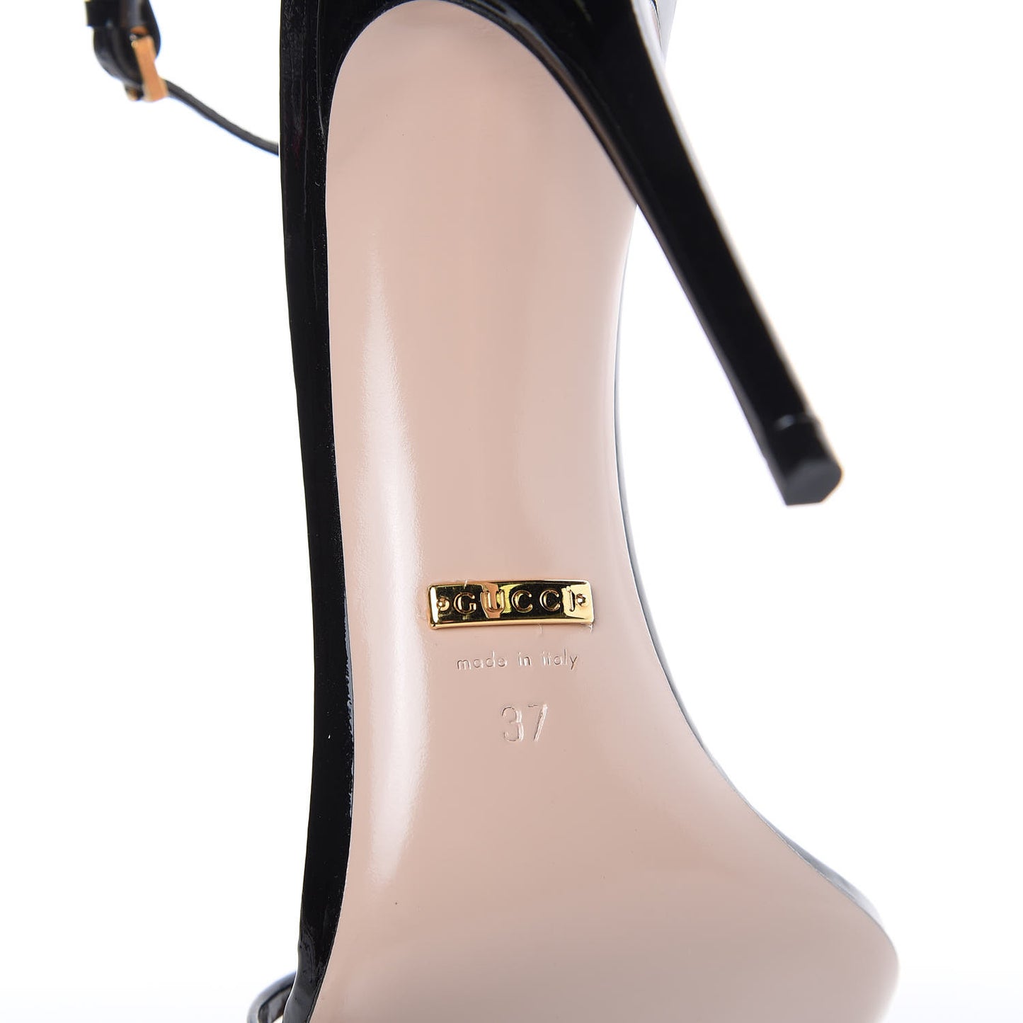 Patent Crystal Removable Bow Sandals 37 Black