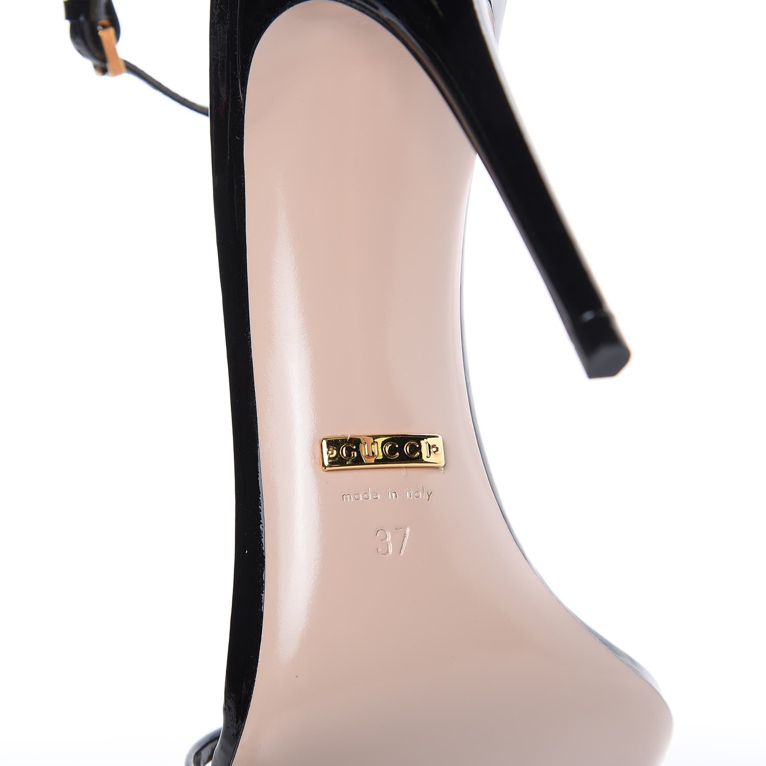 Gucci Patent Crystal Removable Bow Sandals 37 Black 11 of 12