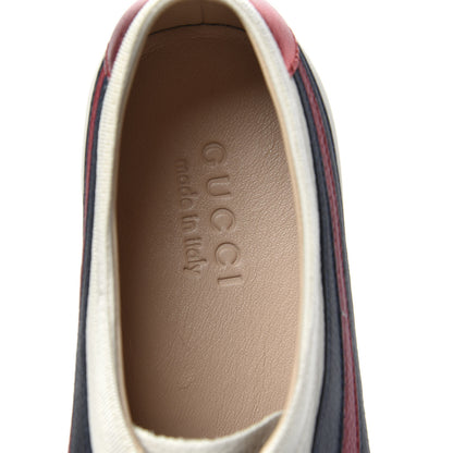 Gucci Calfskin Mens Web Falacer Sneakers 8 White Blue 6 of 8