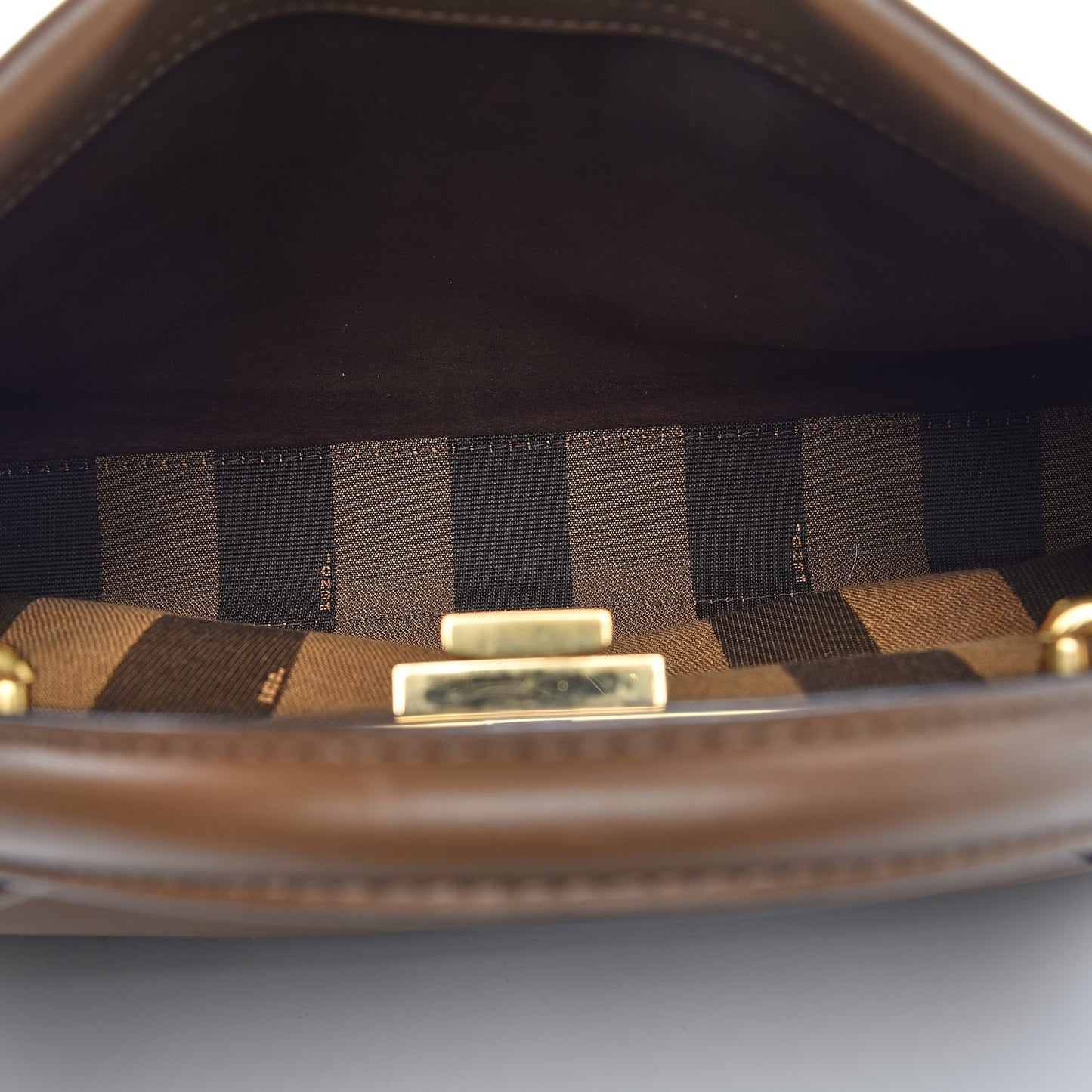 Vitello Seta Fabric Jacquard Pequin Medium Peekaboo Iconic Satchel Foresta Tobacco
