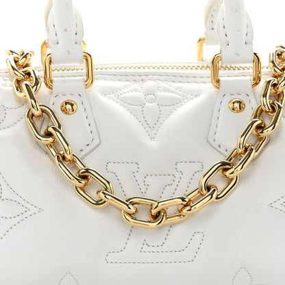 Louis Vuitton Calfskin Bubblegram Papillon BB Snow White 7 of 9
