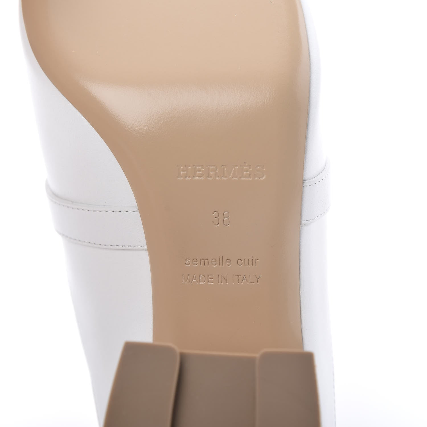 Hermes Calfskin Blossom Mules 38 White 7 of 9
