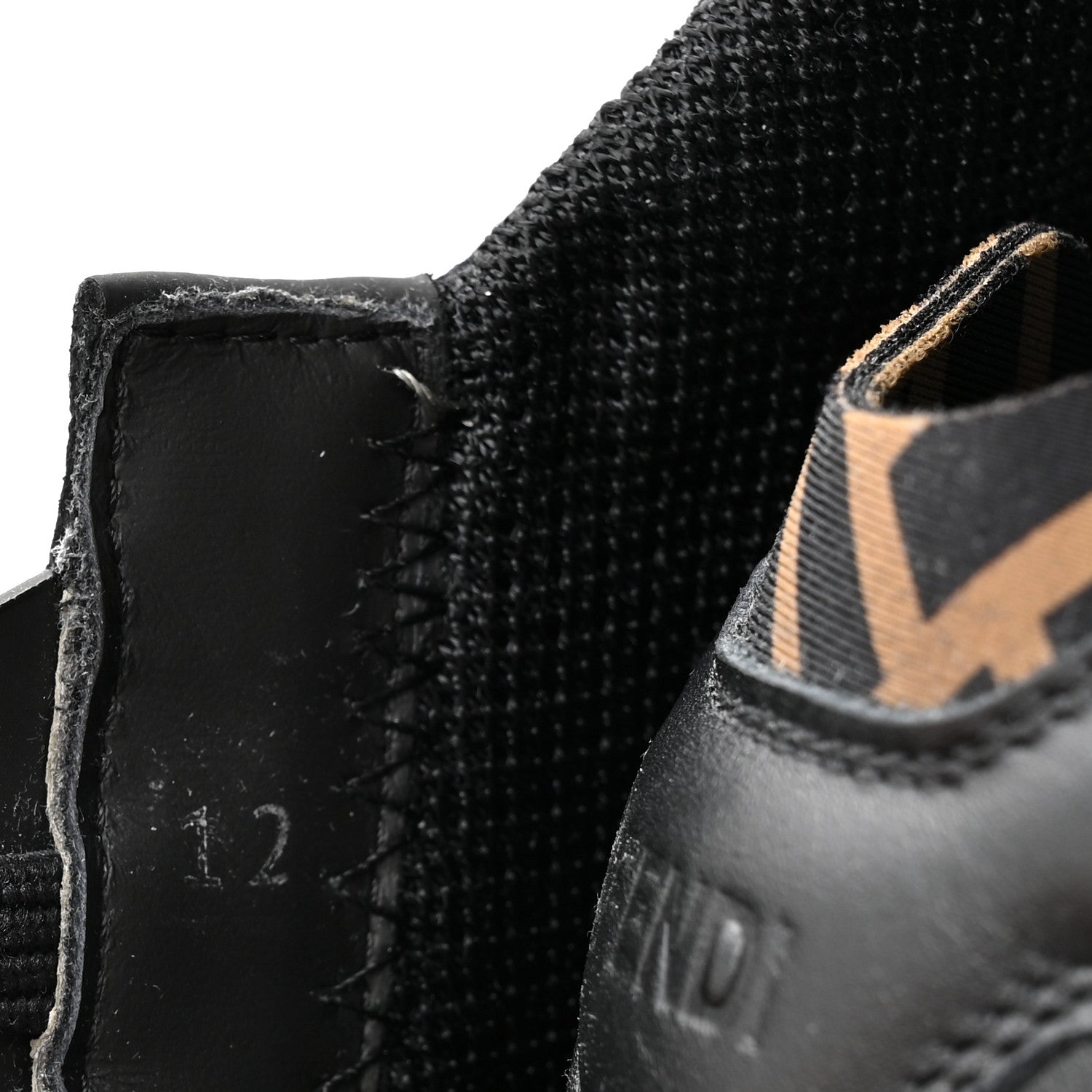 Fendi Calfskin Suede Snakeskin Mens Fendi Flow Low Top Sneakers 12 Asfalto Black Tabacco 8 of 9