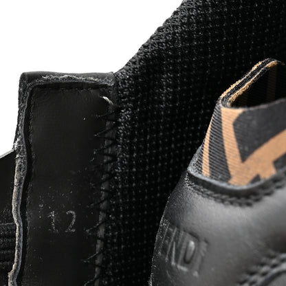 Fendi Calfskin Suede Snakeskin Mens Fendi Flow Low Top Sneakers 12 Asfalto Black Tabacco 8 of 9