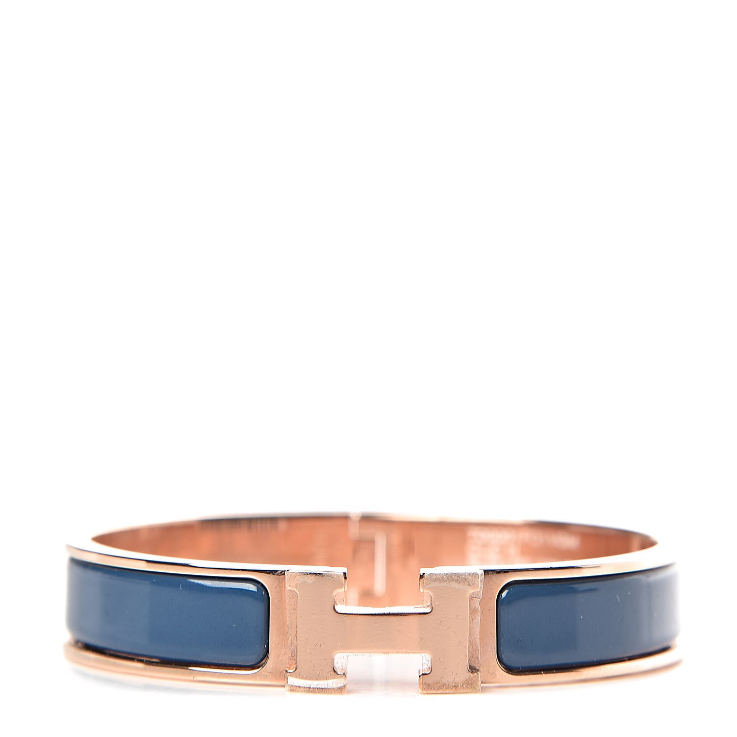 Narrow Enamel Clic Clac H Bracelet GM Bleu De Genes