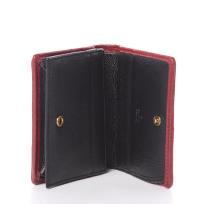 Gucci Azalea Calfskin Matelasse Diagonal Patchwork Torchon GG Marmont Card Case Wallet Black Beige Romantic Cerise 6 of 6