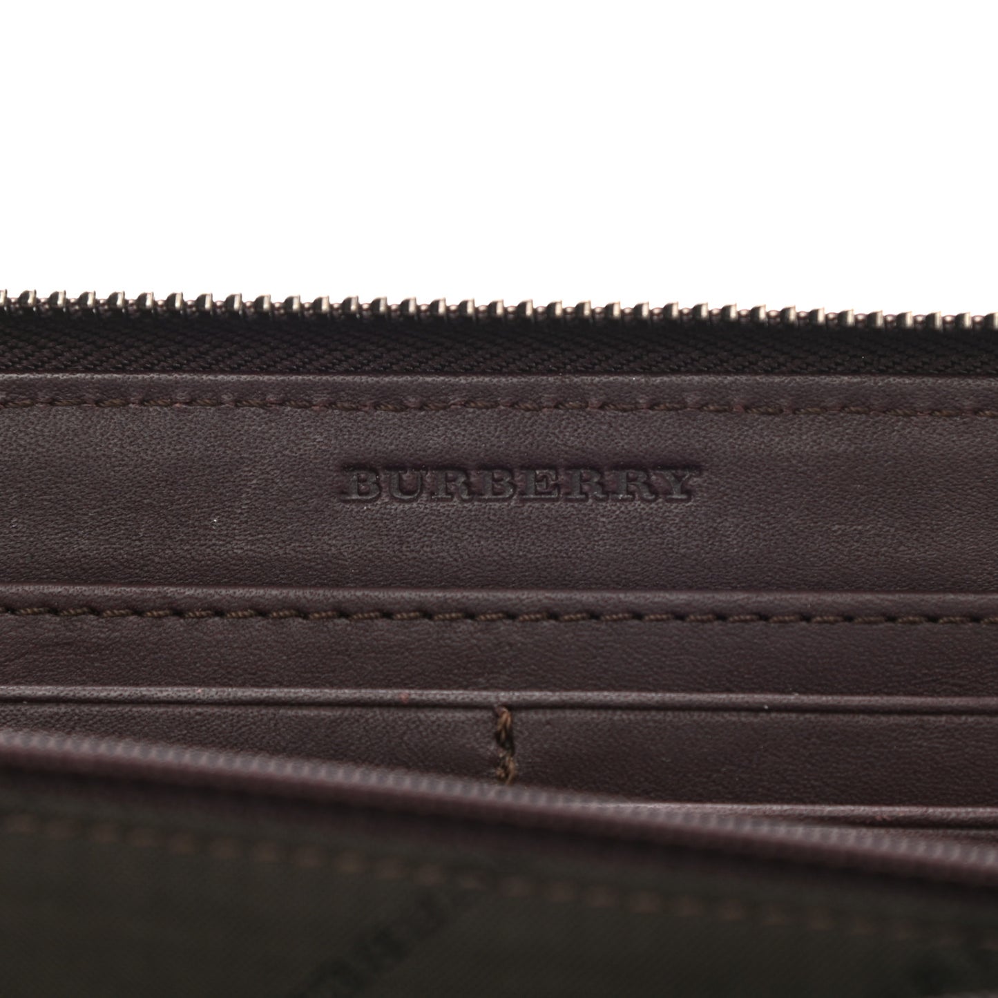 Smoked Check Zip Around Wallet Chocolate