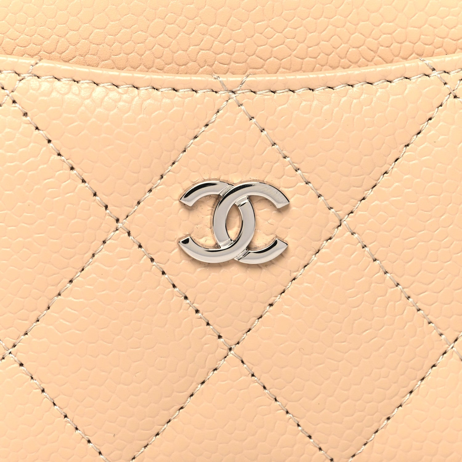 Chanel Caviar Quilted Card Holder Beige 9 of 10