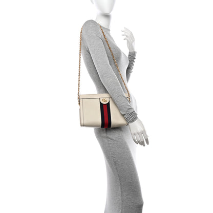 Gucci Textured Calfskin Web Small Ophidia Chain Shoulder Bag Mystic White 2 of 17