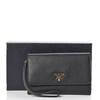Prada Saffiano Metal Wristlet Black 8 of 8
