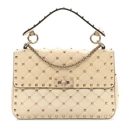 Valentino Garavani Nappa Medium Rockstud Spike Shoulder Bag Light Ivory 1 of 14