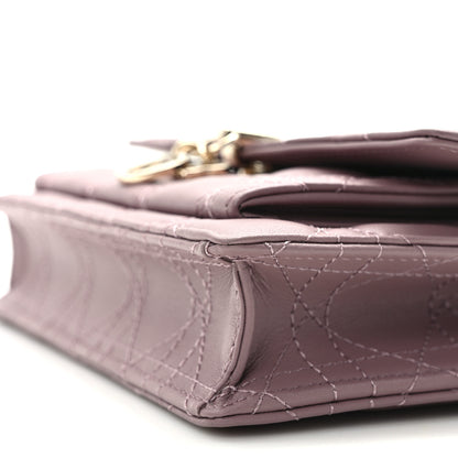 Christian Dior Lambskin Cannage Lady Dior Chain Pouch Purple 10 of 14