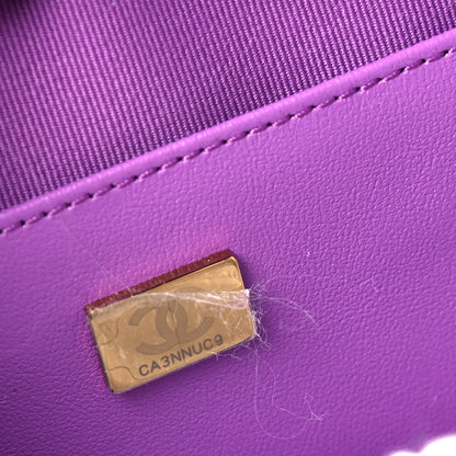 Chanel Lambskin Quilted CC In Love Heart Bag Purple 7 of 8