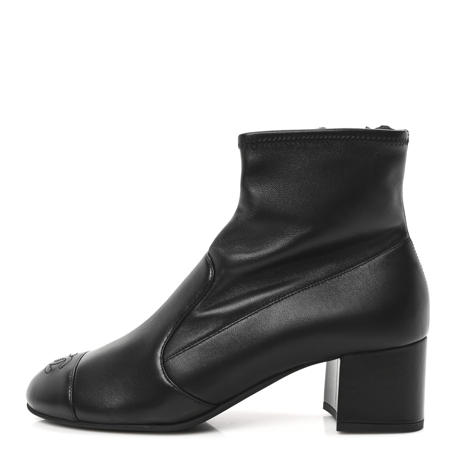 Chanel Stretch Lambskin Cap Toe CC Short Boots 41 Black 1 of 10