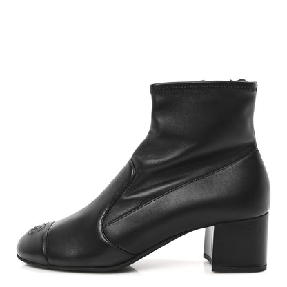 Chanel Stretch Lambskin Cap Toe CC Short Boots 41 Black 1 of 10