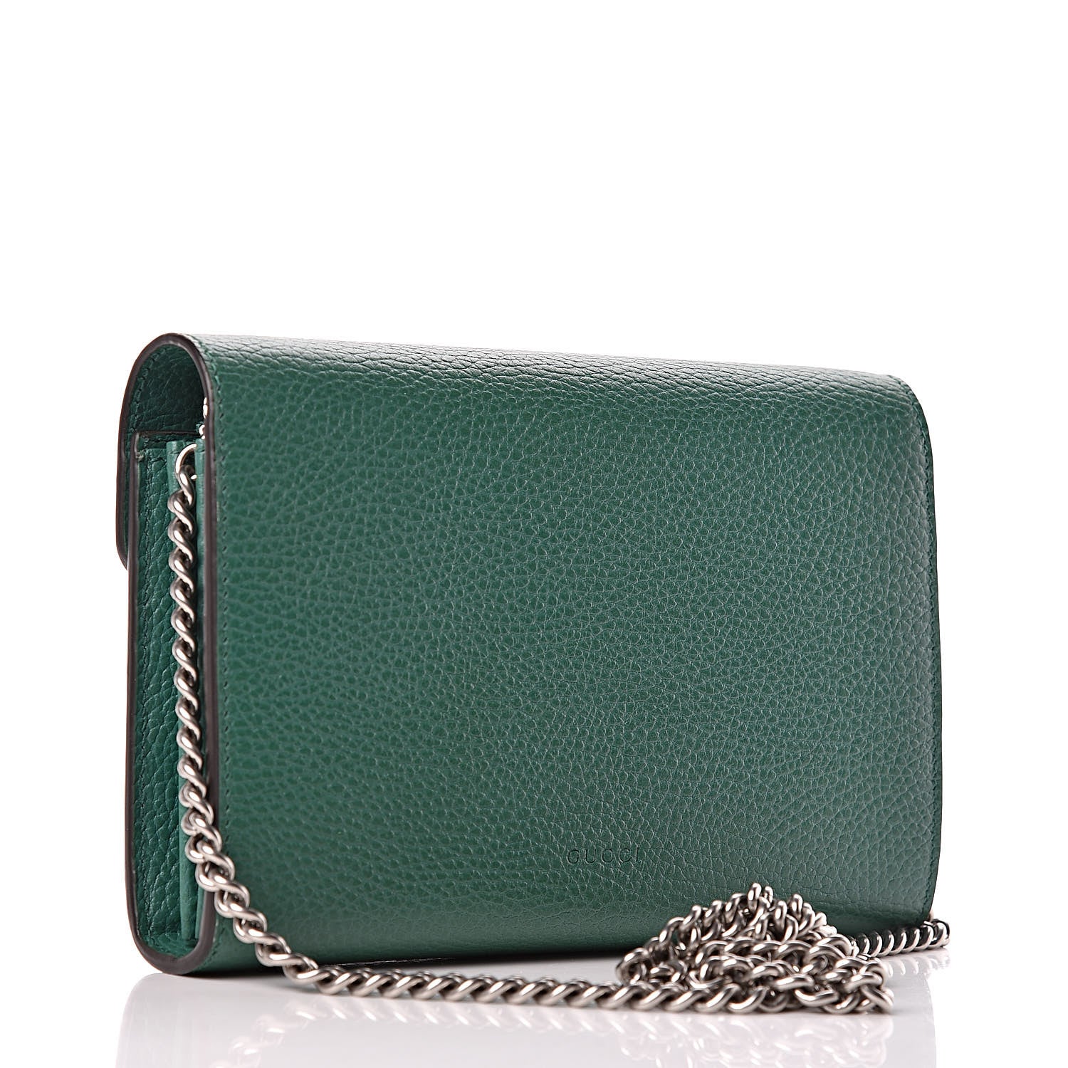 Gucci Calfskin Mini Dionysus Chain Wallet Emerald 3 of 10