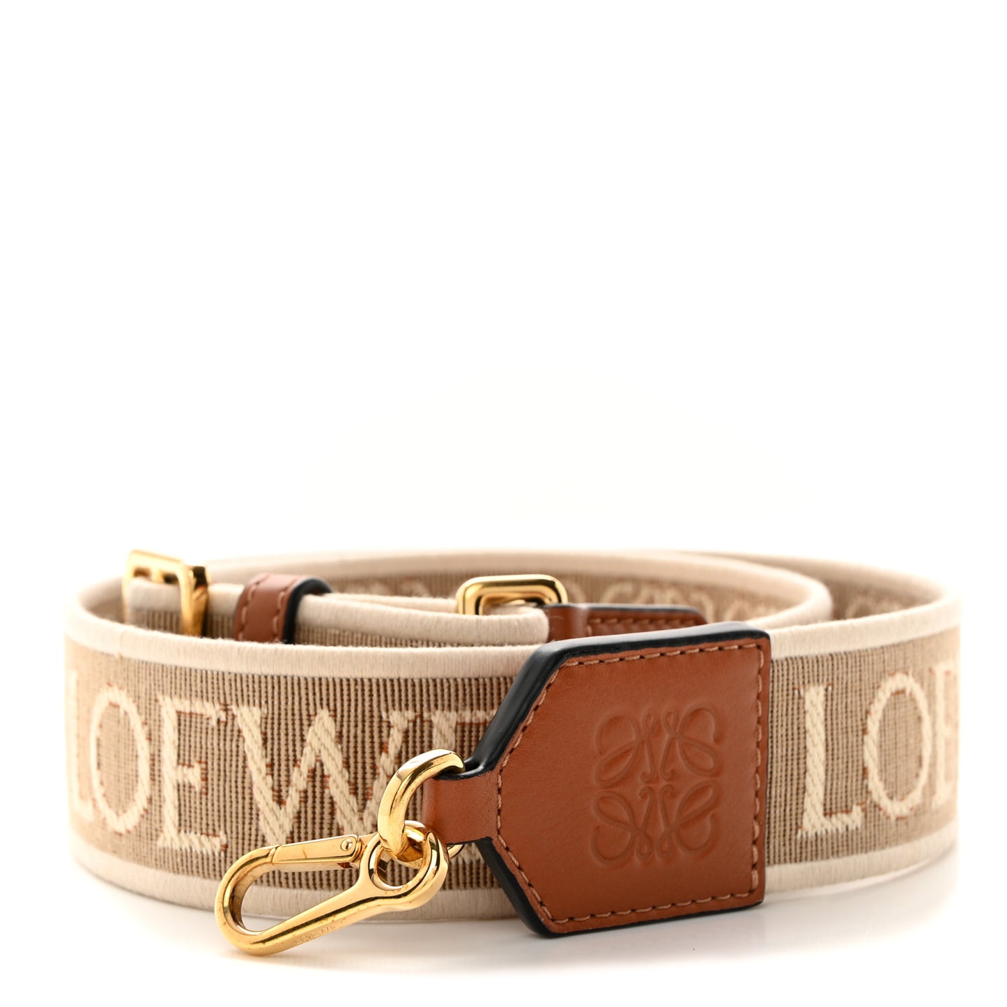 Calfskin Jacquard Anagram Strap Natural Tan