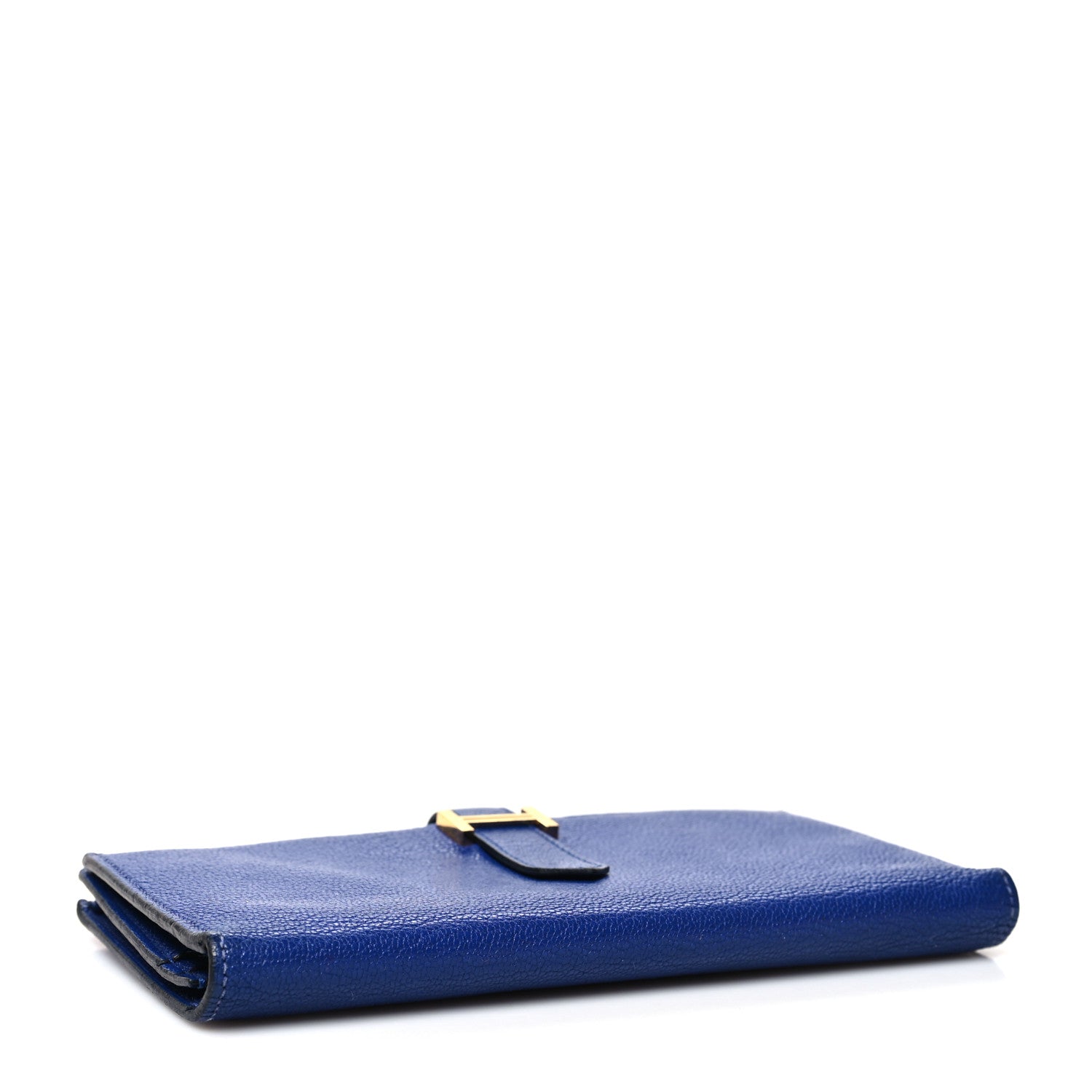 Hermes Chevre Mysore Bearn Gusset Wallet Bleu Electrique 4 of 15