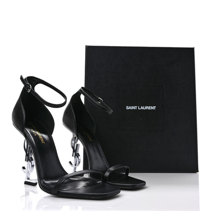 Saint Laurent Calfskin Opyum 110 Sandals 38 Black Silver 8 of 8