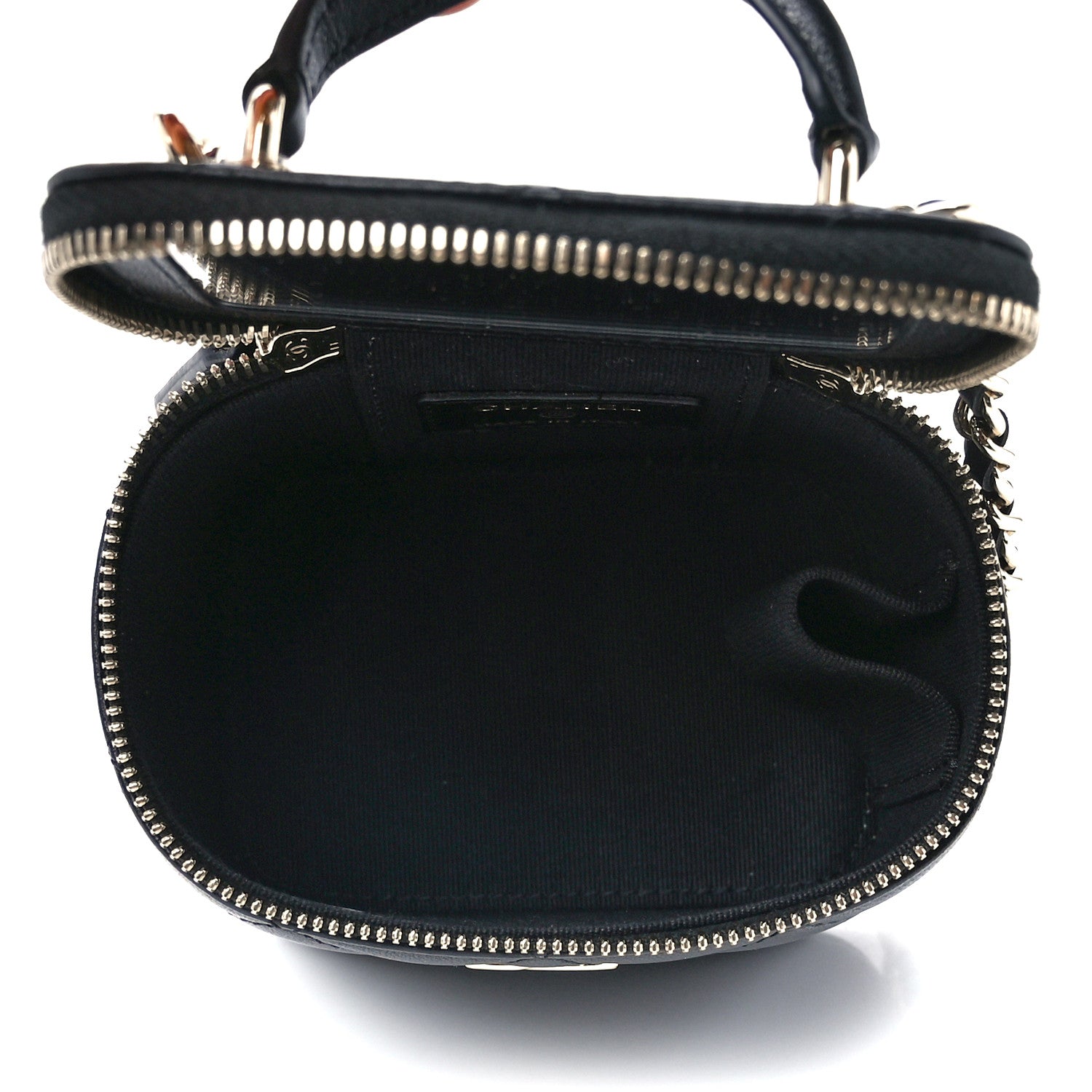 Chanel Lambskin Quilted Top Handle Mini Vanity Case With Chain Black 5 of 12