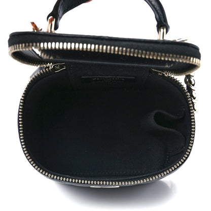 Chanel Lambskin Quilted Top Handle Mini Vanity Case With Chain Black 5 of 12