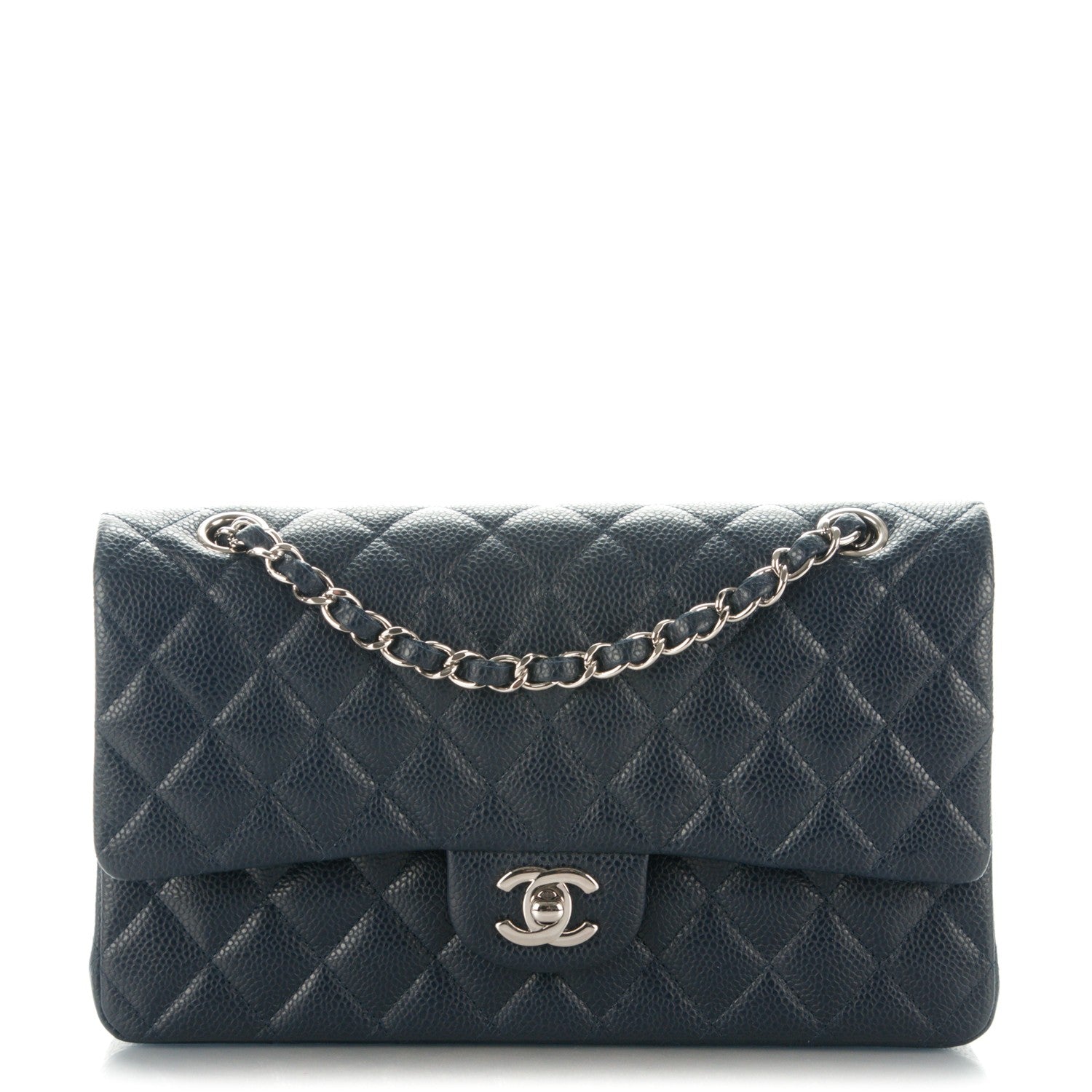 Chanel Caviar Quilted Medium Double Flap Navy 1 of 8