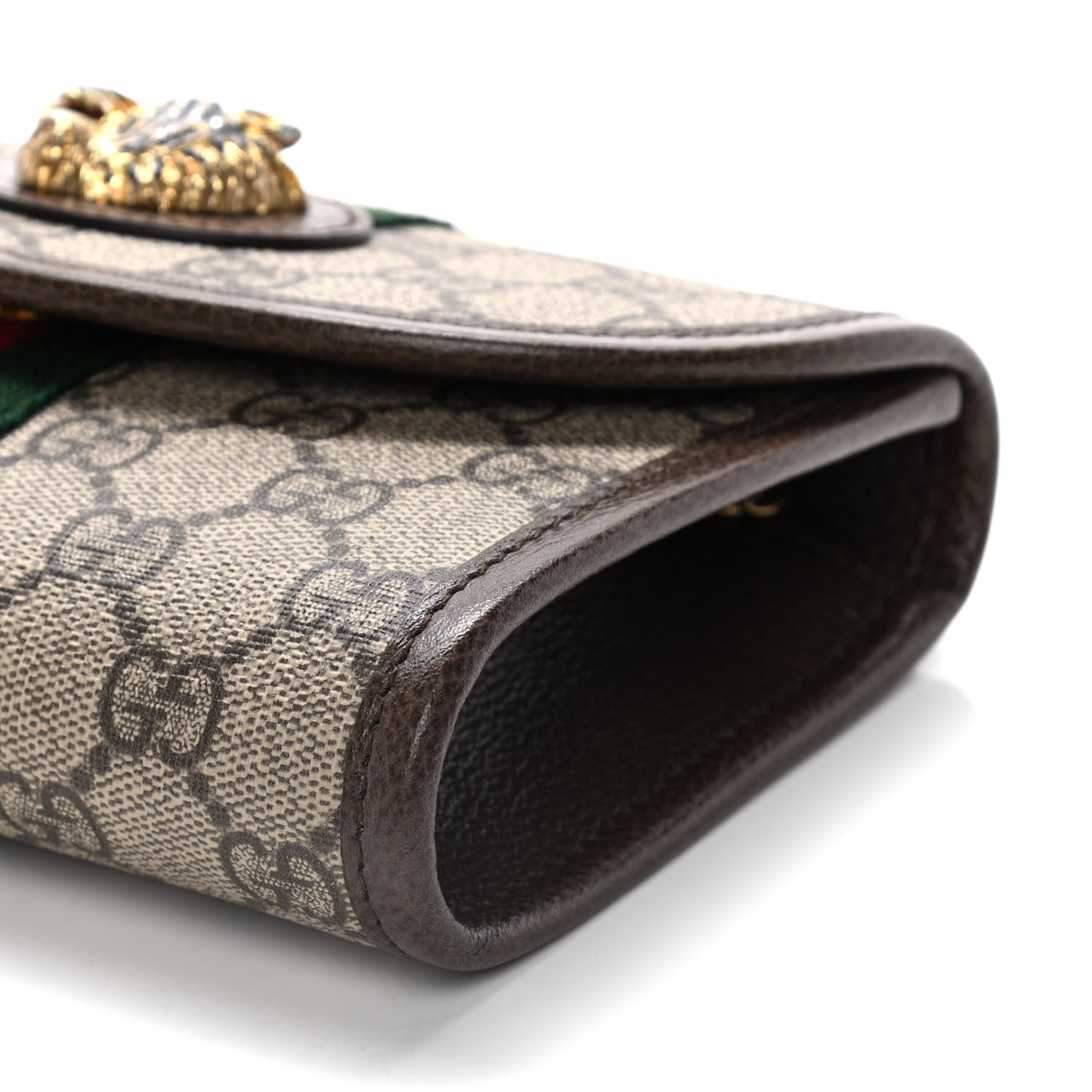 GG Supreme Monogram Web Mini Rajah Slim Flap Shoulder Bag Beige New Acero