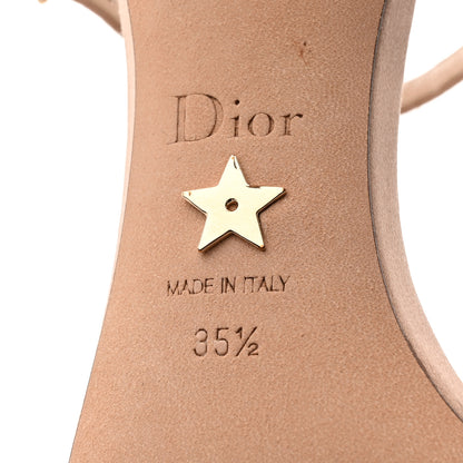 Christian Dior Satin Embroidered Dway 65mm Sandals 35.5 Nude 8 of 9