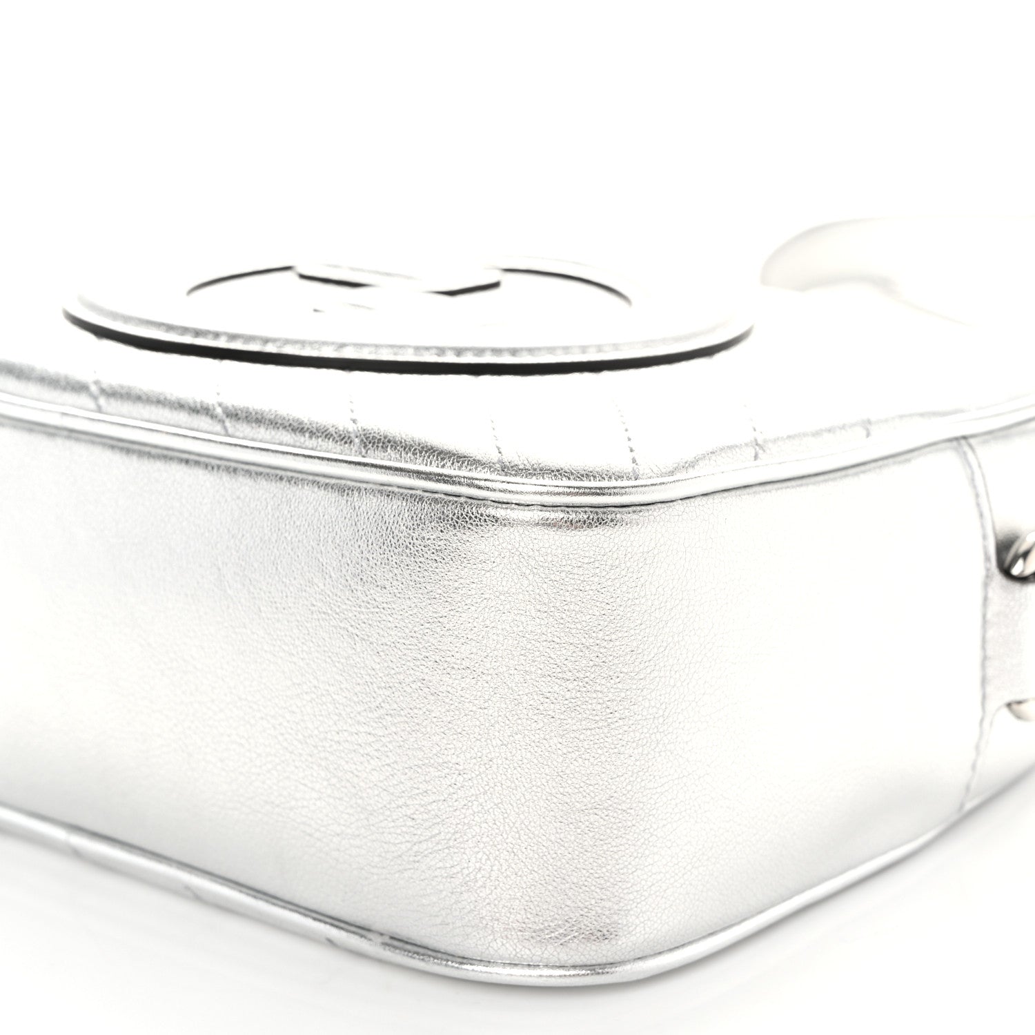 Gucci Metallic Sakai Be Green Calfskin Diagonal Stitched Small Blondie Shoulder Bag Silver 9 of 10