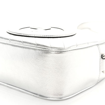 Gucci Metallic Sakai Be Green Calfskin Diagonal Stitched Small Blondie Shoulder Bag Silver 9 of 10