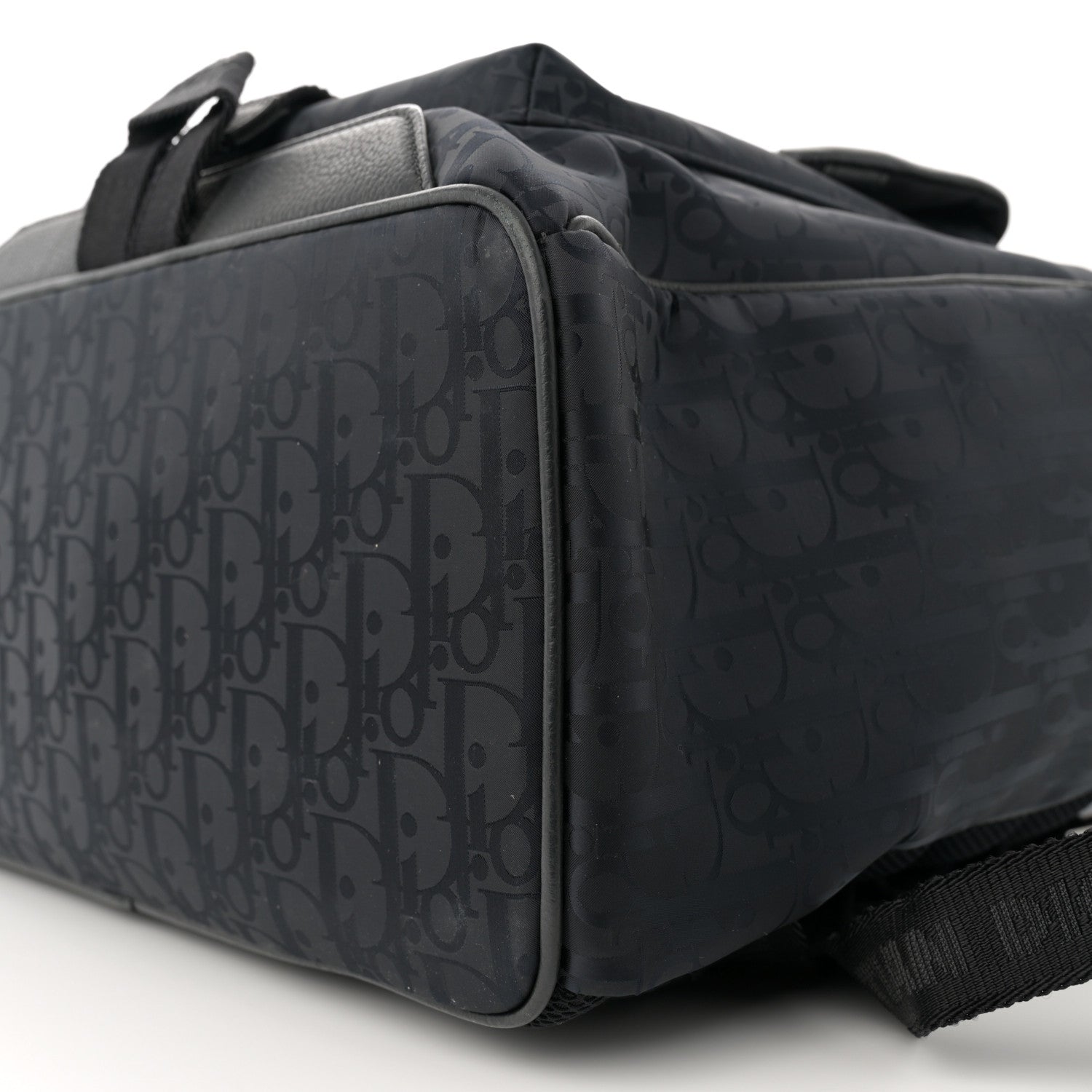 Christian Dior Grained Calfskin Nylon Oblique Explorer Backpack Black 10 of 14