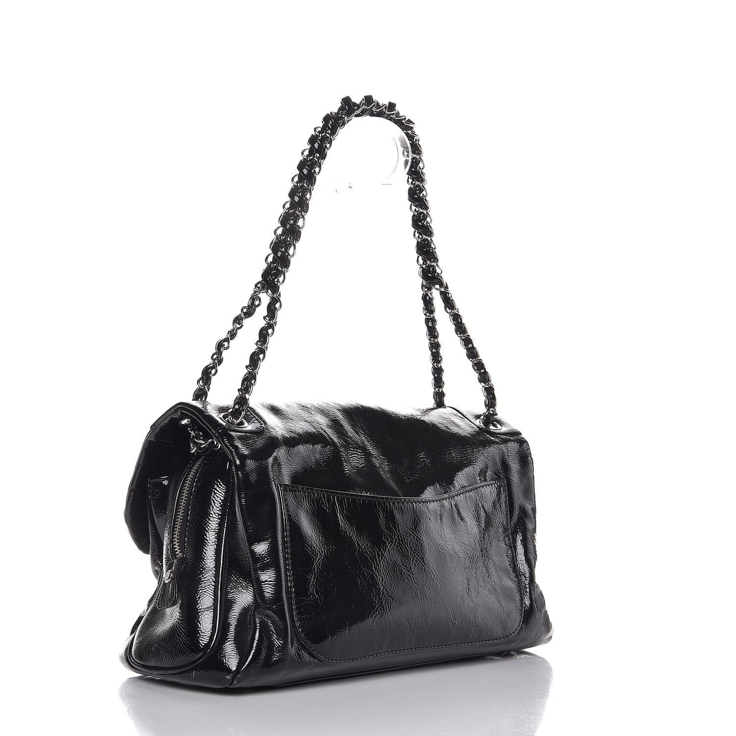 Patent Large Luxe Ligne Flap Black