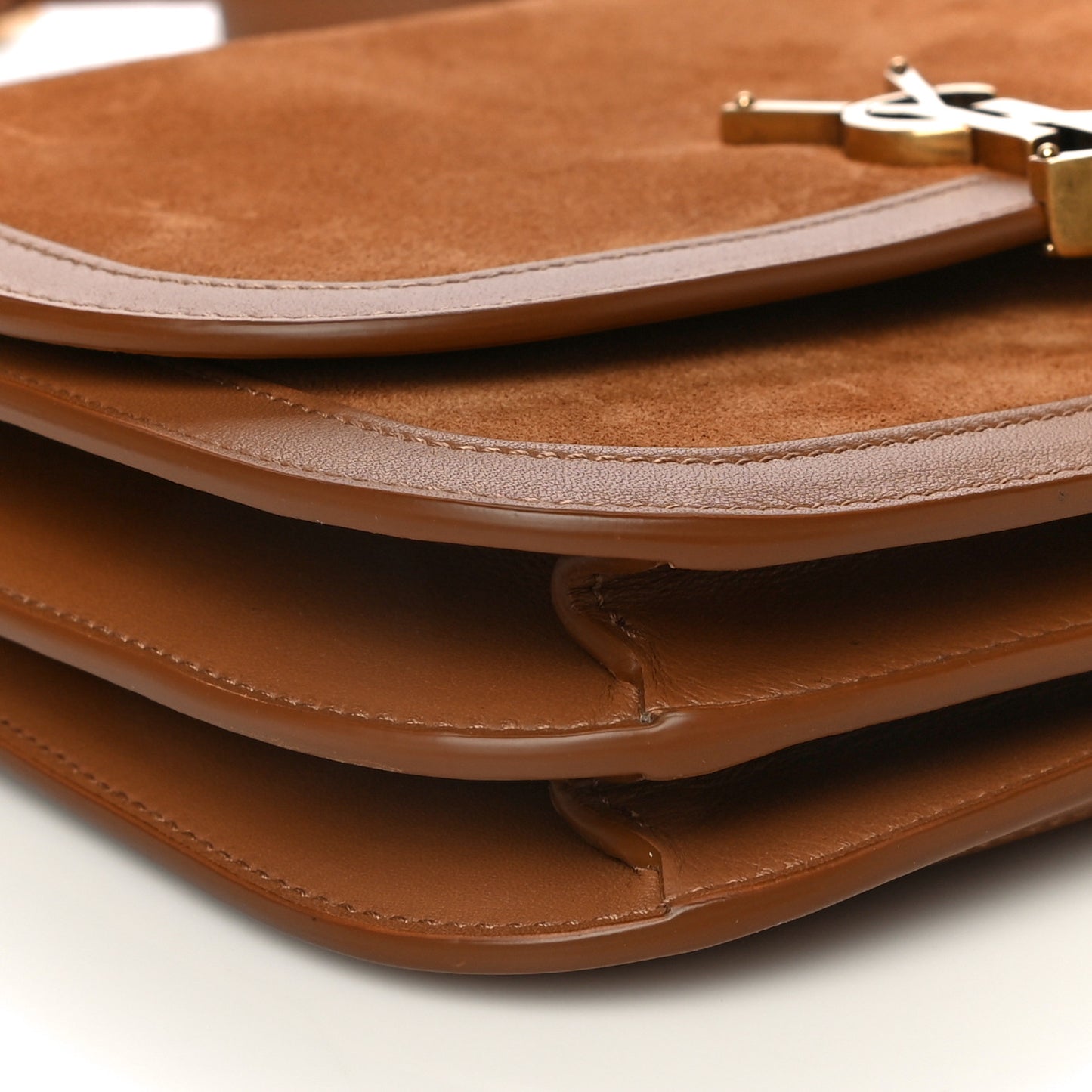 Suede Smooth Calfskin Monogram Medium Solferino Soft Satchel Cinnamon