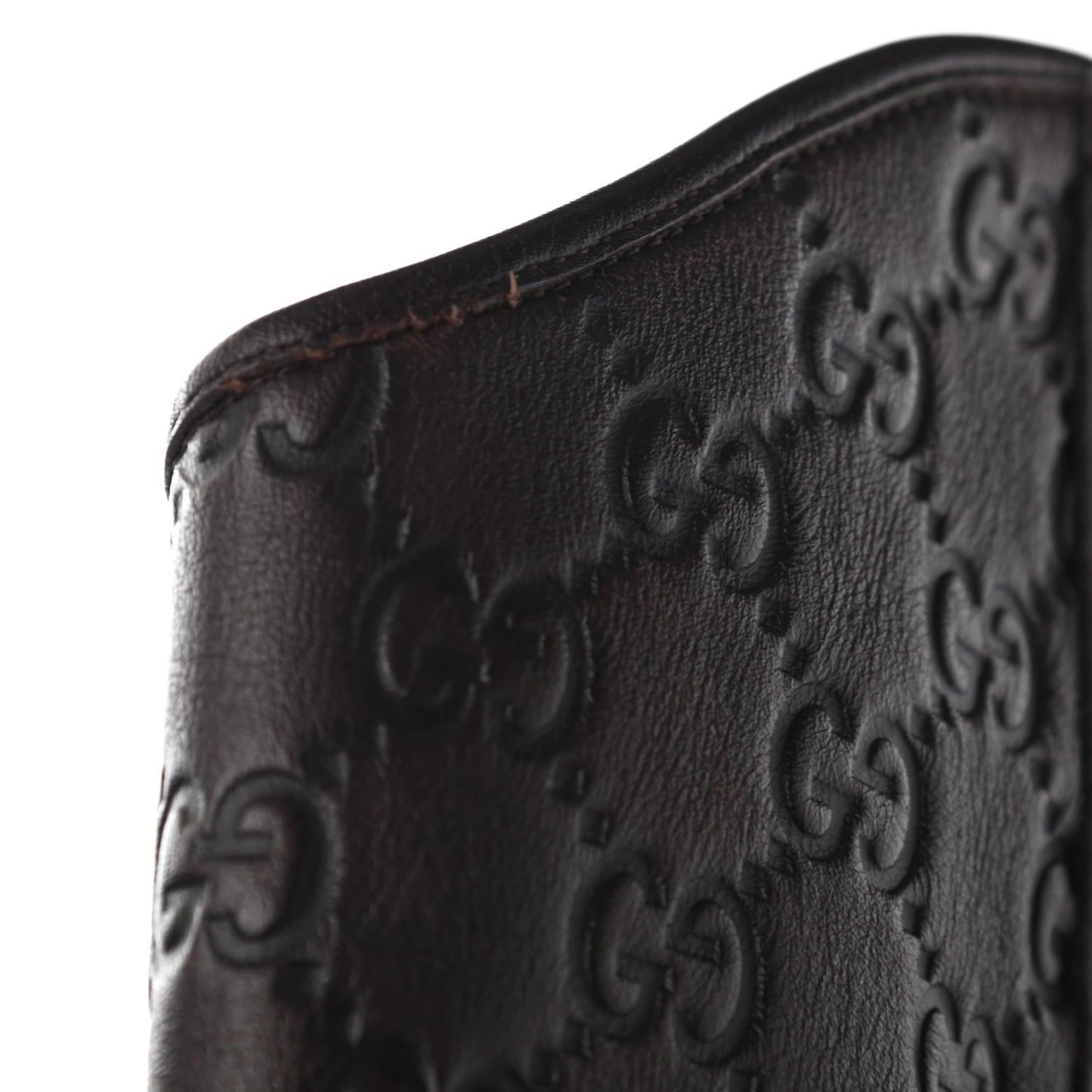 Guccissima Calfskin Miro Soft Knee High Riding Boots 39 Chocolate
