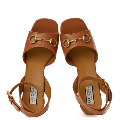 Gucci Quentin Granada Kid Horsebit 25/60mm Platform Sandals 40.5 Harness Brown 3 of 11