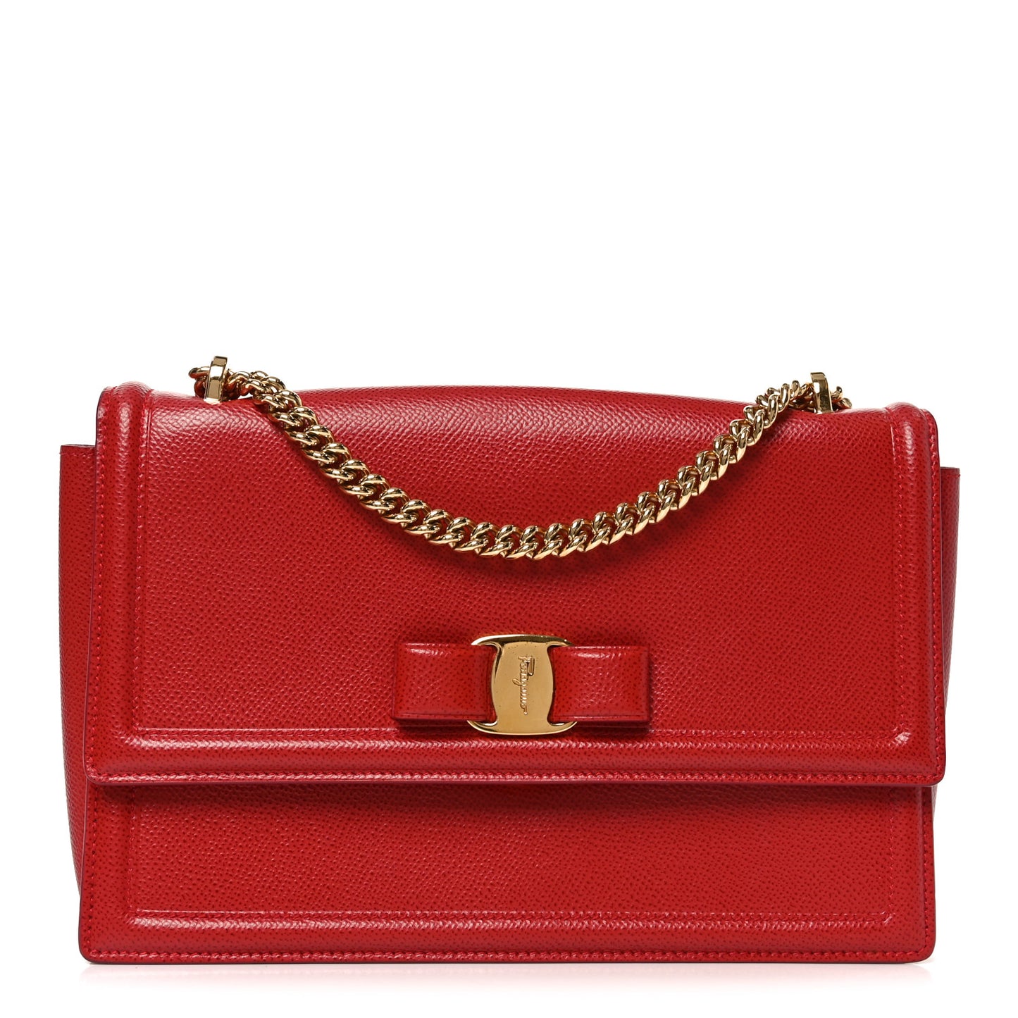 Printed Calfskin Ginny Shoulder Bag Red